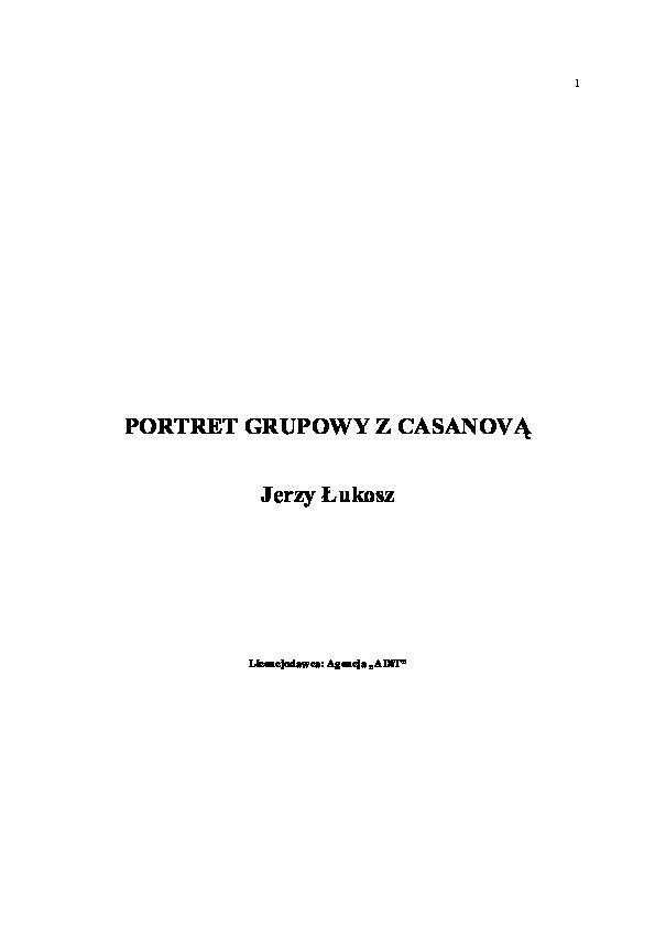 Portret grupowy z Casanovą 