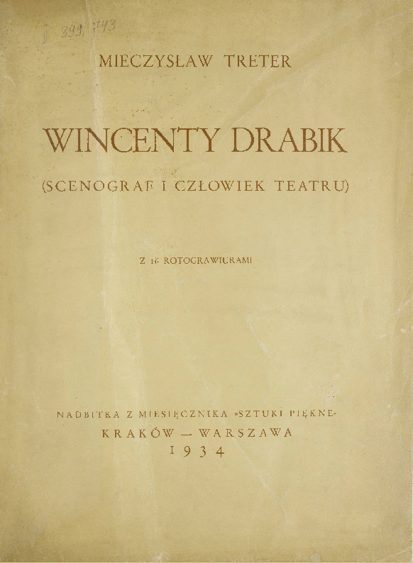 Wincenty Drabik : (scenograf i człowiek teatru)