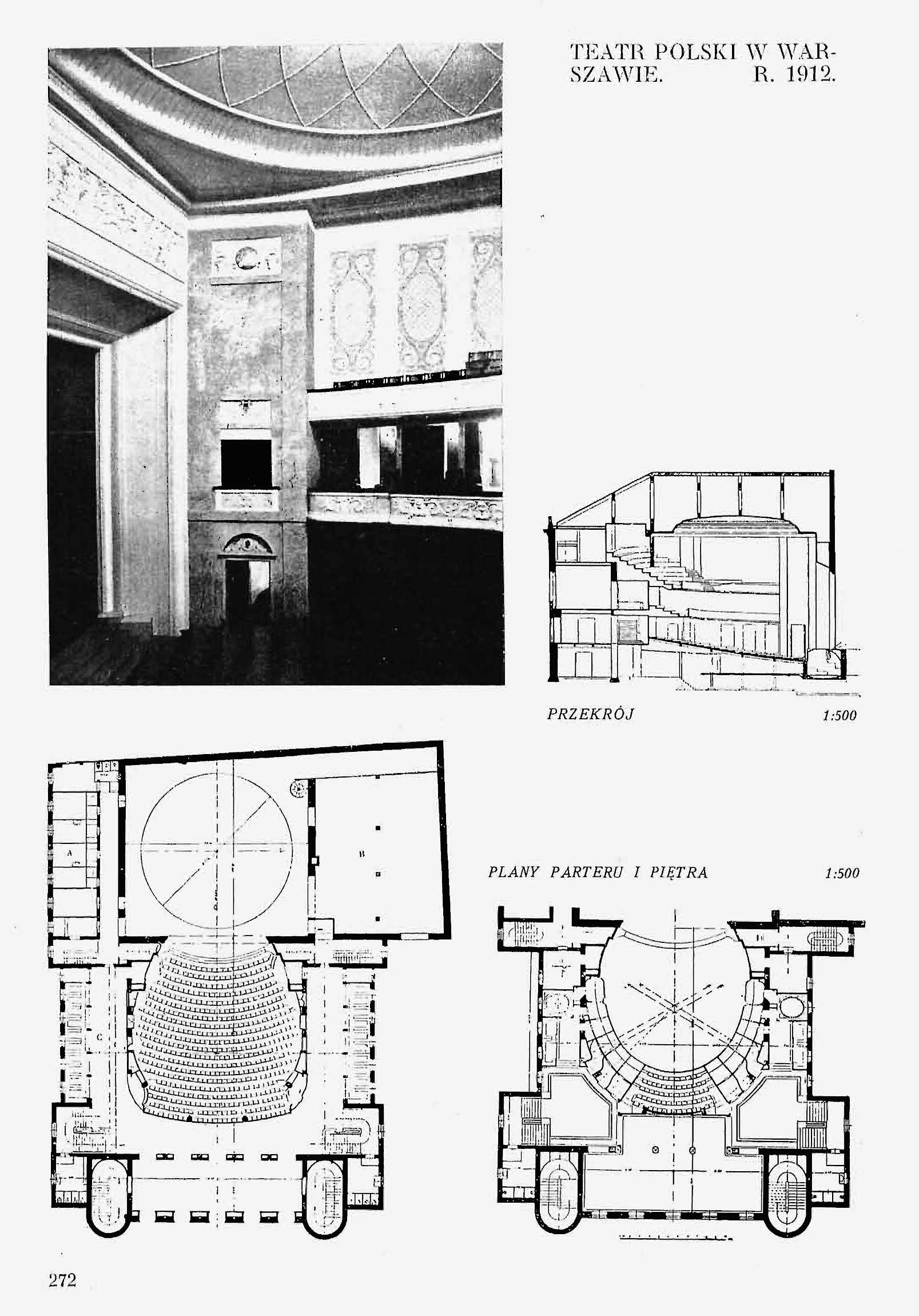 Teatr Polski w Warszawie. Repr. z Architektura i Budownictwo 1936 nr 8-9-10