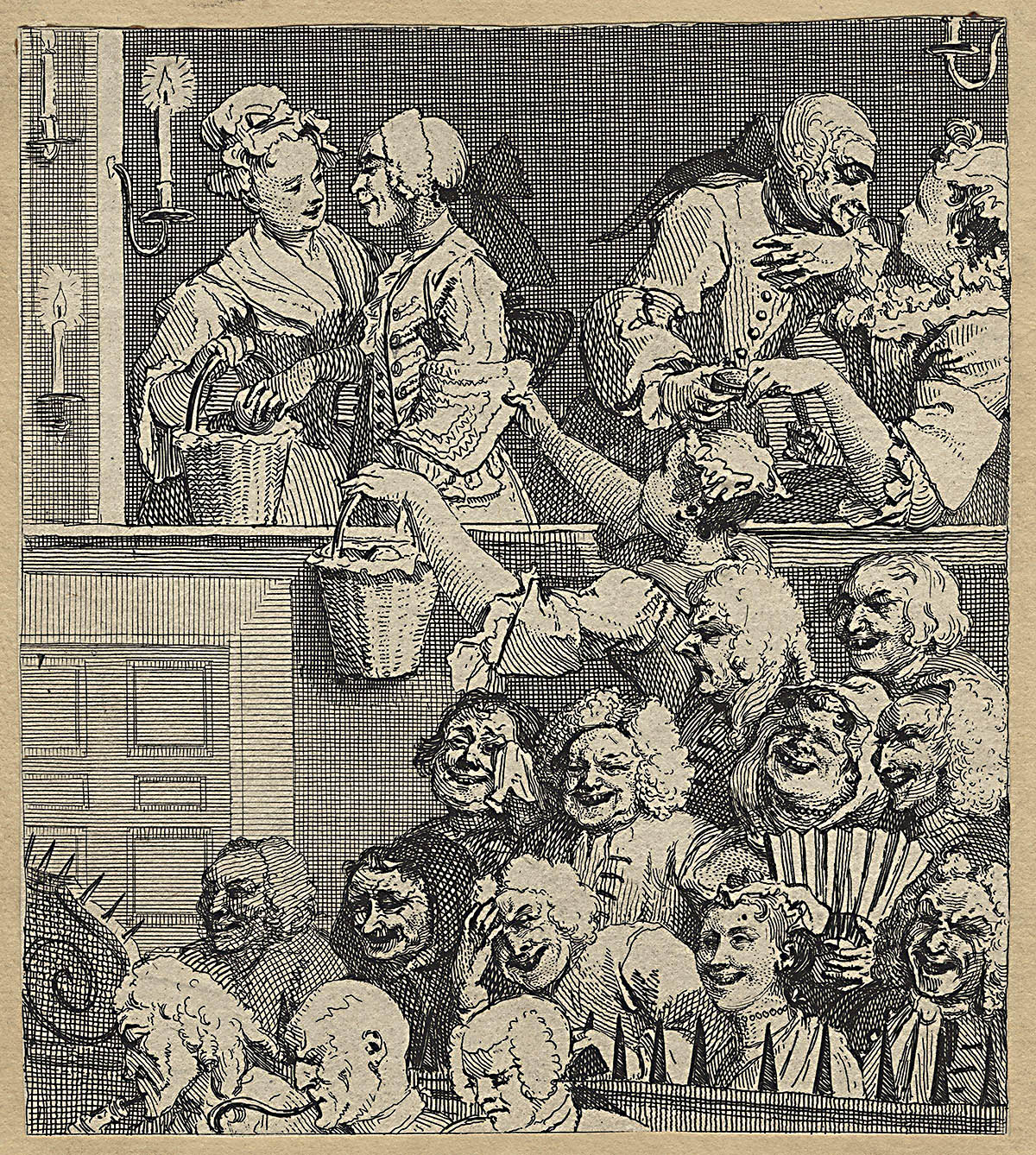William Hogarth (1697-1764), Wesoła publiczność, 1733